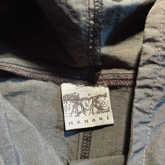 Manahe Art To Wear Nylon Poncho Jacket One Size Unisex Futuristic Lagenlook Grey - Picture 6 of 10